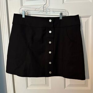 Express Black Button-Front Skirt